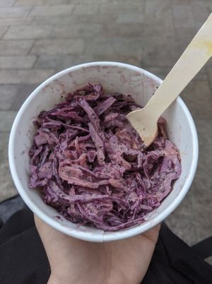 Purple creamy slaw by Vausages at Vausages in Lichfield