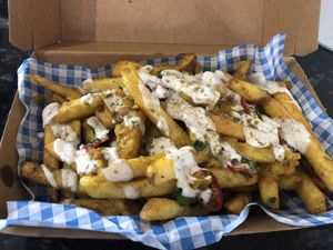 Masala Chips at Vausages in Lichfield