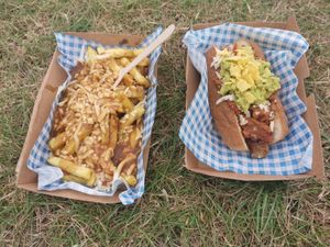 Amazing food, all gluten free too. Winning at vegan camp out this year. Thanks!!  at Vausages in Lichfield