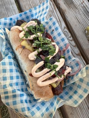 Mexicana vegan hot dog  at Vausages in Lichfield