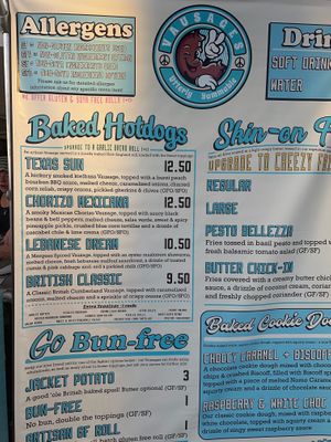 Vegan campout menu  at Vausages in Lichfield