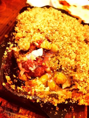 Vegan blue cheese, pickled beetroot, agave and hazelnut bake at Bar Iberico in Nottingham