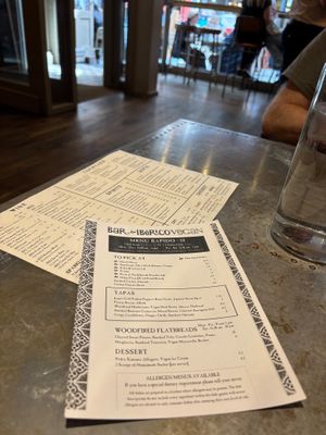 Vegan menu at Bar Iberico in Nottingham