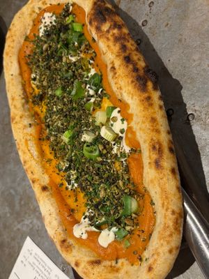 Woodfired flatbread with sweet potato at Bar Iberico in Nottingham