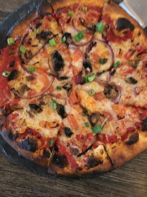 Vegan mozzarella pizza is super tasty.   at The Pint House in Yuma