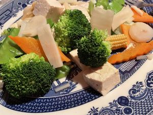 Tofu vegetable dry cook. Veggies steamed perfectly!  at Imperial Palace in Virginia Beach