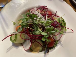 Veganized Ramen salad  at Ministry of Works Bar & Eatery in Twizel