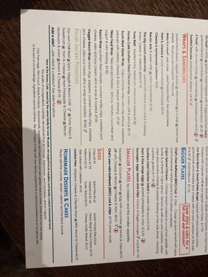May ‘26 | menu  at Honey Cafe in Brecon