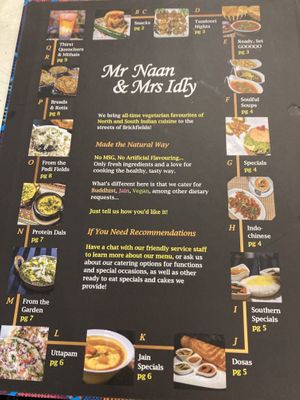 Menu  at Mr Naan & Mrs Idly in Kuala Lumpur