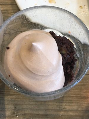 Chocolate cake and frosting at UniCafe Porthania in Helsinki