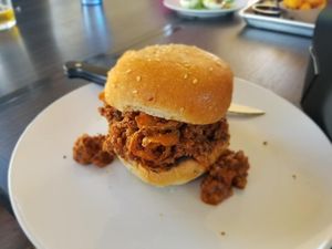 Vegan sloppy joe, because you kids likes 'em sloppy at Heirloom Craft Kitchen in Indio