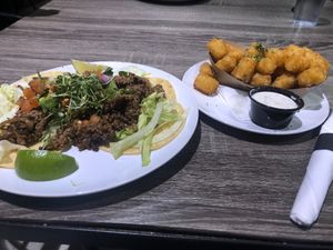 Impossible meat taco at Heirloom Craft Kitchen in Indio
