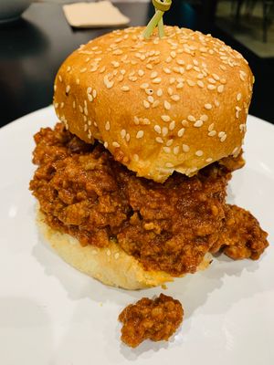 Impossible burger sloppy joe  at Heirloom Craft Kitchen in Indio