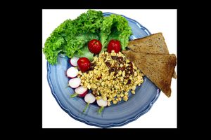 Scrambled tofu at Lemon Tree in Kielce