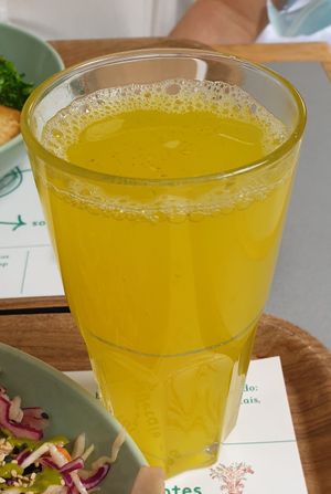 Saffron lemonade at Grow Healthy in Lisbon