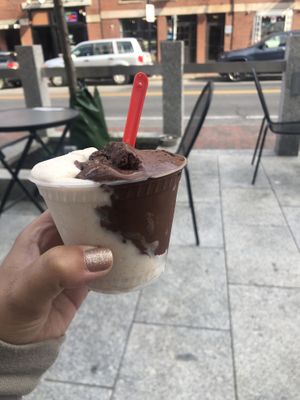 Horchata and chocolate sorbet  at The Gelato Fiasco in Portland
