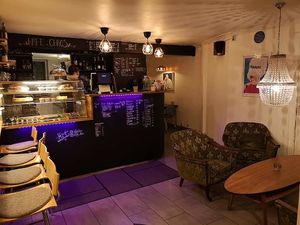 Front of the cafe at Kafe Chaos in Bergen