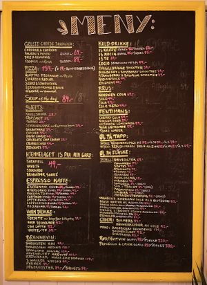 Menu at Kafe Chaos in Bergen