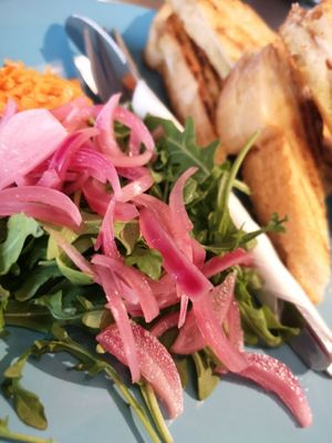 Vegan grille cheese at Kafe Chaos in Bergen