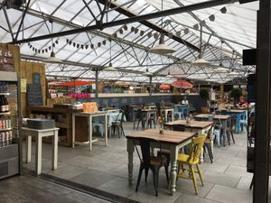 A section of the inside of the cafe  at Priory Farm in Redhill