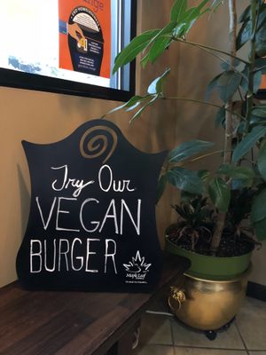 Proudly promoting a vegan menu item! at Hills' in Spokane