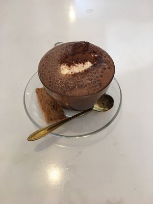 Egg cocoa was tasty but was more like cocoa with whipped cream topping  at Avos & Mango in Hoi An