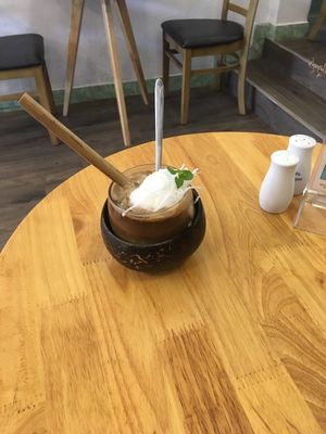 Coconut coffee is delicious at Avos & Mango in Hoi An