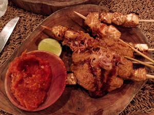 Satay tempeh at Ithaka in Canggu