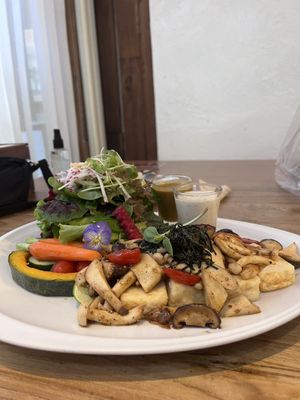 Mushroom and tofu salad  at Ohkajhu Organic Restaurant in Bangkok