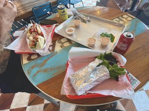 Portobello lettuce wrap and vegan meatball sub  at Zunzi's in Savannah