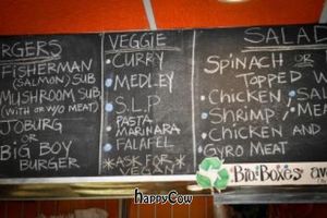 Menu at Zunzi's in Savannah