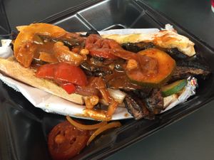  Rising Sun sandwich with vegan stew broth at Zunzi's in Savannah