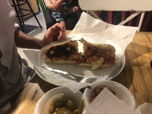 vegan sandwich at Omer's in Eilat