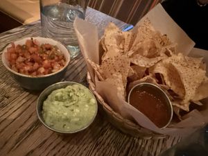 Chips and salsa, side of guacamolee #Veganuary at El Vez and Burrito Bar in New York City