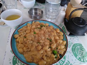 Gnocchi and Immune Boost Tea at Rubik's Superfood & Coffee in Patras