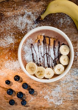 made from chocolate! smoothie bowl at Rubik's Superfood & Coffee in Patras