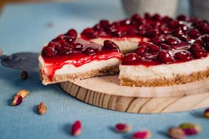 vegan cheesecake at Rubik's Superfood & Coffee in Patras