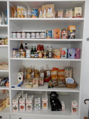 All sort of healthy vegan products to take home and/or travel with  at Rubik's Superfood & Coffee in Patras