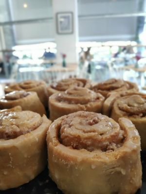Vegan cinnamon rolls at Rubik's Superfood & Coffee in Patras