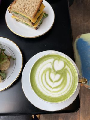 Matcha latte at STOR in Warsaw
