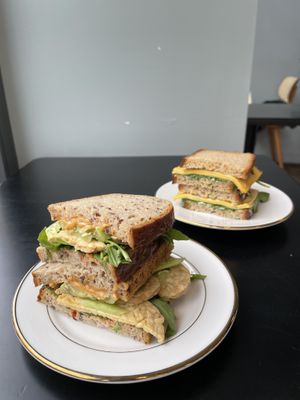 Tempeh sandwich at STOR in Warsaw