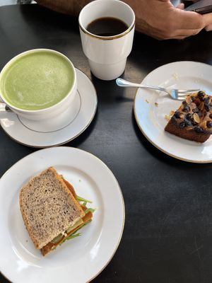 Pepperoni sandwich & matcha   at STOR in Warsaw