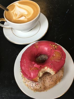 Donuts and a latte at STOR in Warsaw