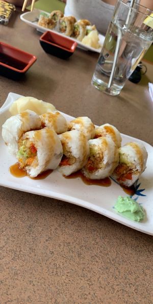 Vegan sushi yellow monk roll at Indochine Cuisine in Parker