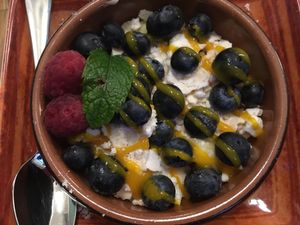 Vegan merengue dessert.  at Bastion Bistro in Helsinki