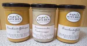 Vegan soups to take away. Kinds vary according to season  (Tomato, Pumpkin, Sweet potato, Taiwanese, etc) at Papa's Kitchen - Eat good. Feel god. in Wiener Neustadt