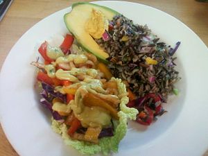The cafe offers a different Raw Meal every day. Here's their Raw Vegan Fajitas and Wild Rice meal that they offered one day. at Food and Thought in Naples
