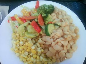 Veggies and lima beans at Food and Thought in Naples