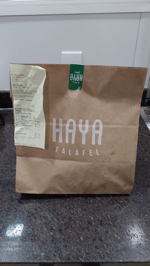 Package at Haya Falafel in Sao Paulo
