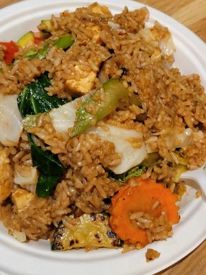 Veg fried rice $13 - too salty! at Thai East Wind in Santa Monica